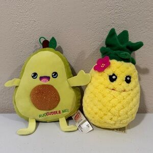 Set of 2 Avocado & Pineapple Food Plush
